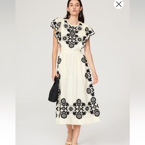 Sea New York Cream and Black Embroidered Dress